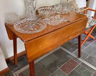 Old Drop Leaf Table, Glassware