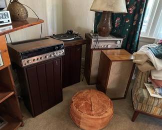 Kenwood Receiver, LXI Turntable, Scott Receiver, KLH and Jensen Speakers