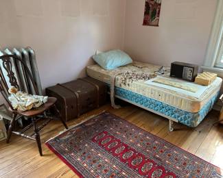 Twin Bed, Trunk, Chair, Oriental Carpet