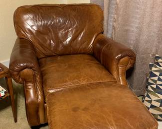 Leather chair and ottoman 
