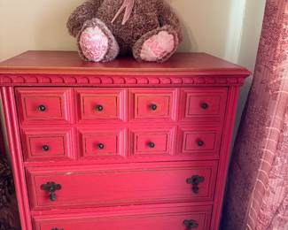 Red chest of drawers