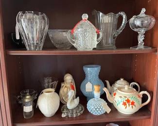 Vintage Tea pots , Vase's , Vintage Glass Pitchers