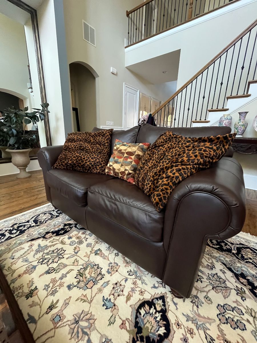Leather loveseat