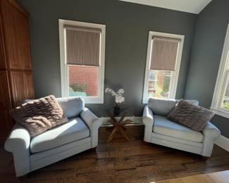 Large occasional chairs and accent table 