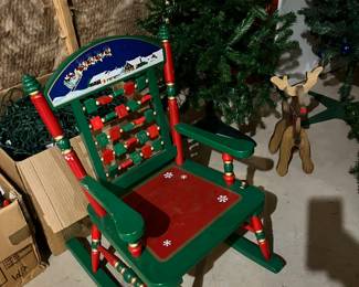 Wood children’s Christmas rocker 