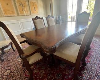 Dining table, chairs and rug only 
