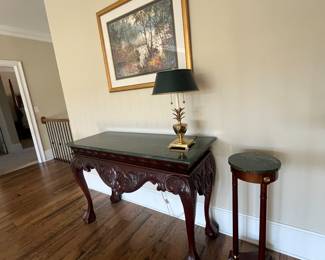 Marble top hall table 