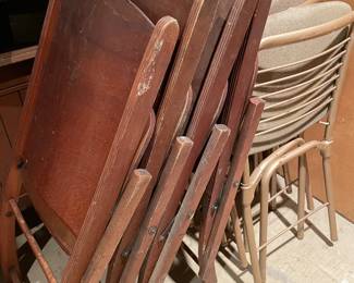 Vintage wooden folding chairs