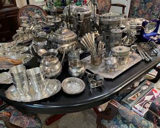 TONS OF SILVERPLATE, some Victorian