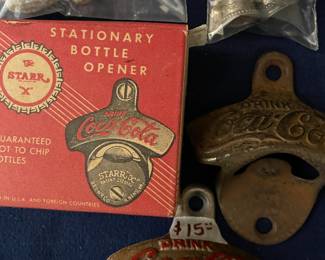 Coke bottle openers, CSA mini balls