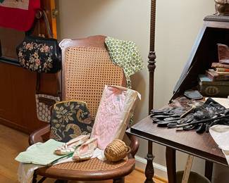 Antique rocker w/cane seat & back