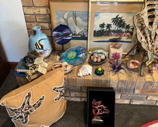 Pillow, Bookends, Artwork, Shells