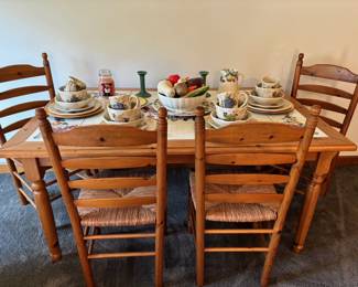 Pine Table w/4 Ladderback Chairs