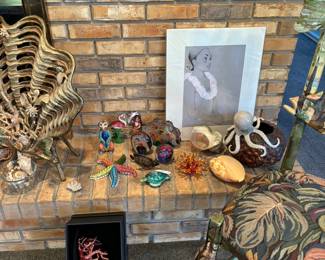 Artwork, Shells, Bookend, Squid