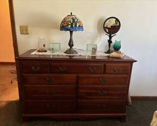Pine Dresser, Stained Glass Lamp