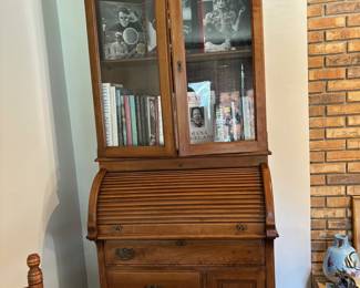 Antique Book Case w/Rolltop