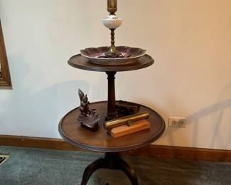 Antique Tiered Table, Lamp