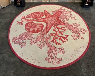 Marine Themed Round Rug