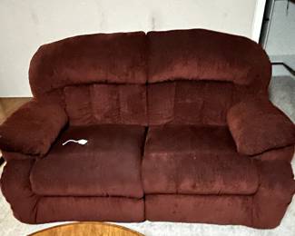 rocking sofa burgundy color