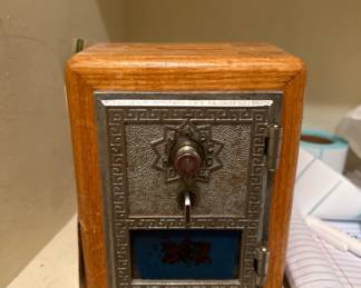 vintage post office box piggy bank with combo lock instructions