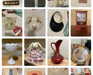 blankets, vases, dishes