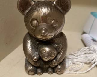 vintage mom and baby bear piggy bank