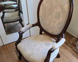 19th Century Hand Carved Victorian Parlor Chairs