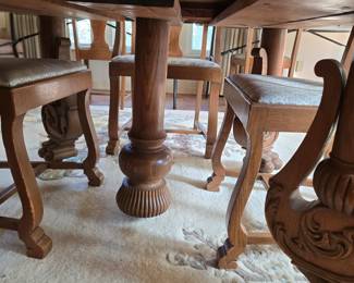 19th Century Dining Room Table with 6 Chairs