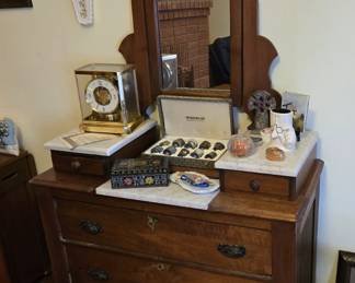 19th Century 3-piece Marble Top Dresser