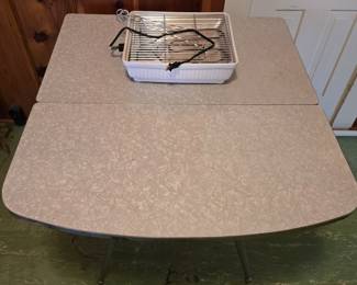 MCM Double Chrome Drop-Leaf Table