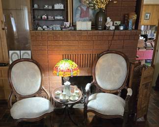 19th Century Hand Carved Victorian Parlor Chairs