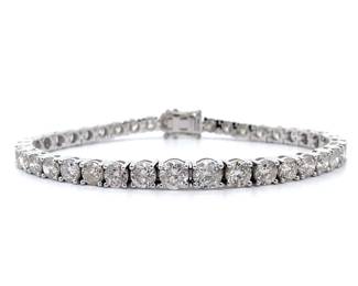 NEW! 13.41 Carat Natural Diamond Tennis Bracelet in 14k White Gold