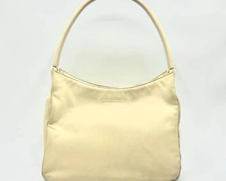 Prada Ivory Leather Plastic Handle Shoulder Bag - Authentic