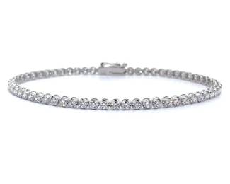 Classic 3 Carat Diamond Tennis Bracelet in 14k White Gold