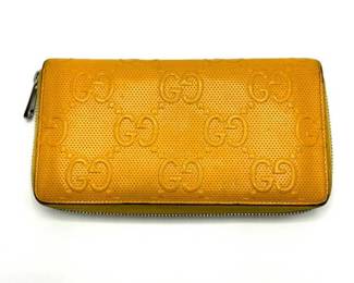 GUCCI Yellow GG Pattern Long Wallet - Authentic