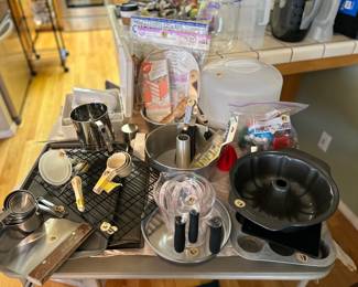 Baking, measuring & brand new cake decorating supplies. 