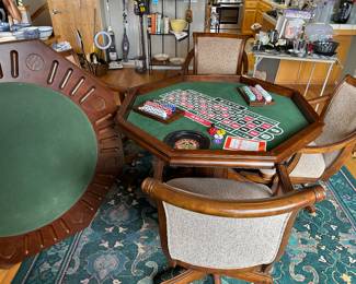 Poker table 4 chairs 