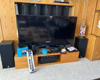Entertainment collection, 
Samsung 65” flatscreen TV, surround sound, Mirage speakers, Russound subwoofer, eco dot. 