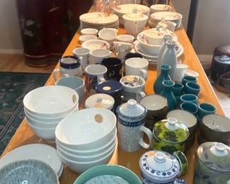 Assortment of bowls, mugs, tea cups.