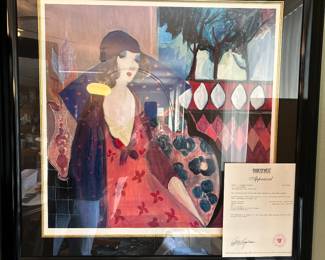 Itzchak Tarkay 'Indigo Chapeau' Print  Signed Prof Matt/Framed 