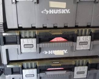 3 stackable Husky Toolboxes