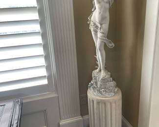 Sculpture.  2 pieces.  Lady is not a heavy piece.