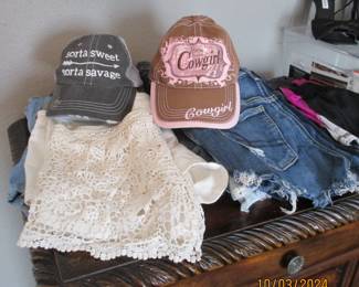 Shorts and hats.  Size S
