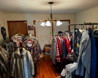Vintage clothing. Racks full.   No children’s clothing. 