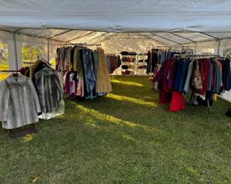 Come check out our vintage clothing tent!