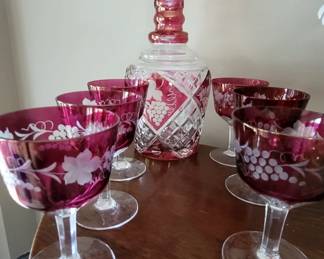 Cut to Clear Cranberry glass