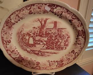 Pink and white dish decor