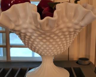Hobnail milk glass