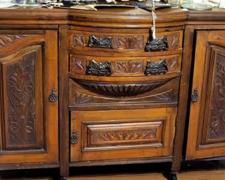 German carved sideboard
