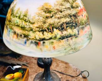 Reverse painted lamp